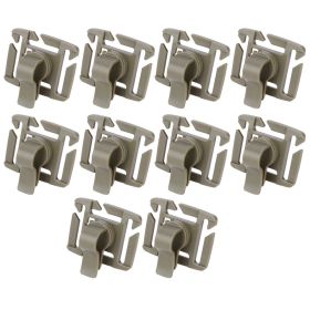 10 pcs Adjustable Drink Tube Clip Rotatable Outdoor Backpack Buckle Brown (Color: Brown)