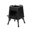 1 Portable Folding Wood Stove, Suitable for Camping and Outdoor Barbecue - Durable Iron, No Need to Light Fire